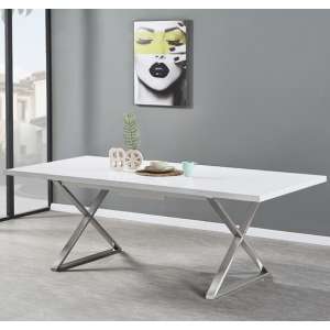 Mayline Extending High Gloss Dining Table In White